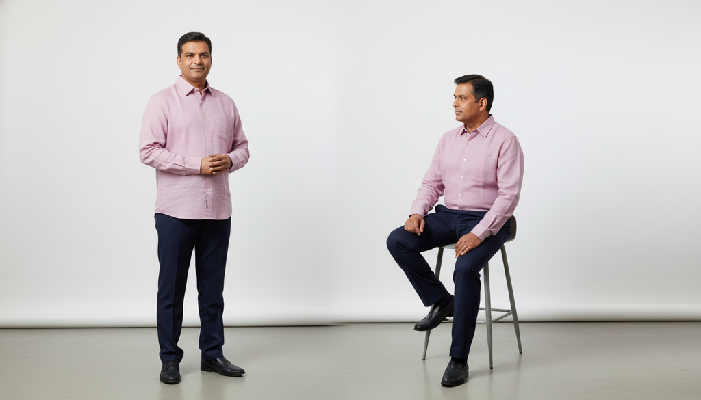 Men Linen Cotton Classic Shirt - Lavender