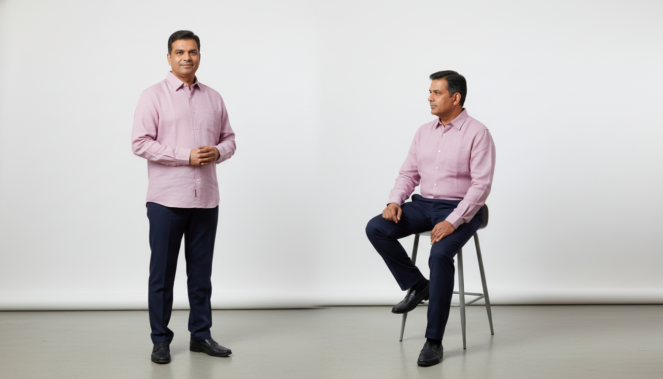 Men Linen Cotton Classic Shirt - Lavender