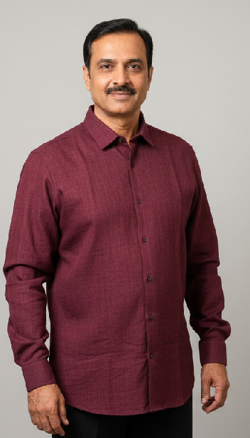 Men Linen Cotton Classic Shirt - Rich Red Brown