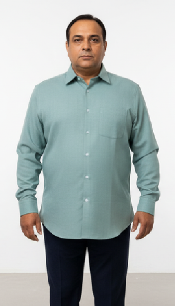 Men Linen Cotton Classic Shirt - Sage Green
