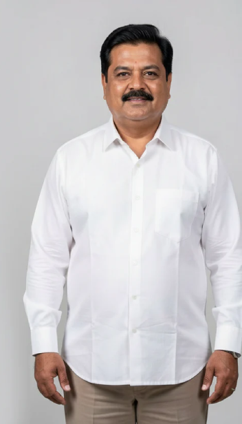 Men Cotton Linen Classic Shirt - White