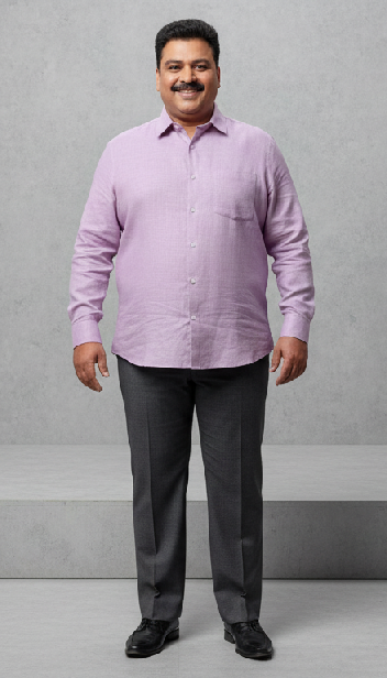Men Linen Cotton Classic Shirt - Lavender