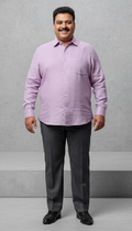 Men Linen Cotton Classic Shirt - Lavender