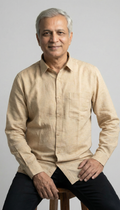 Men Linen Cotton Classic Shirt - Cream