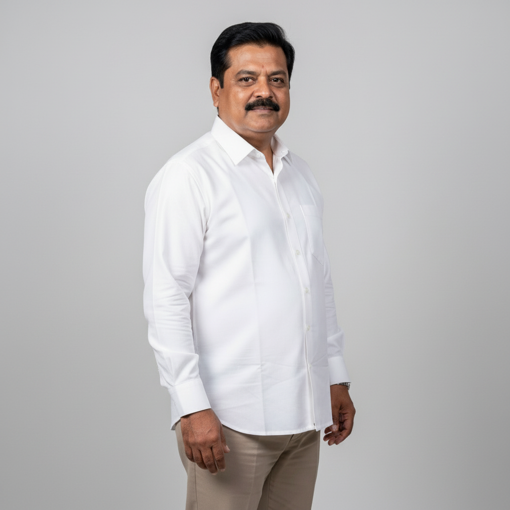 Men Cotton Linen Classic Shirt - White