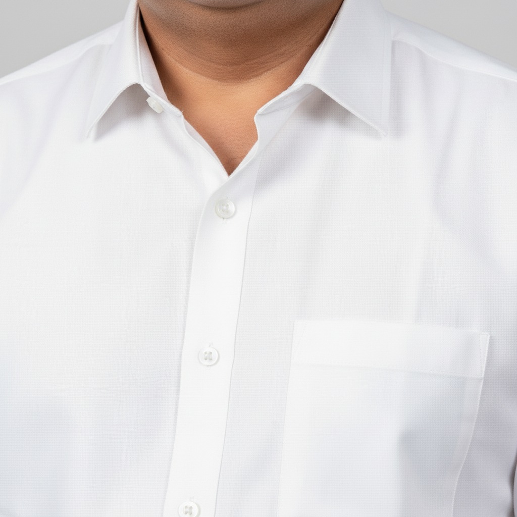 Men Cotton Linen Classic Shirt - White