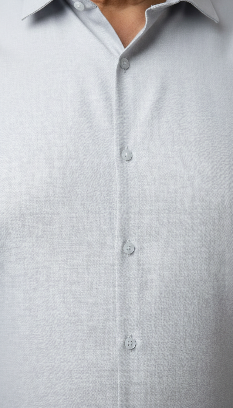 Men Linen Cotton Classic Shirt - Lite Cyan