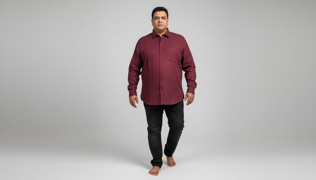 Men Linen Cotton Classic Shirt - Rich Red Brown