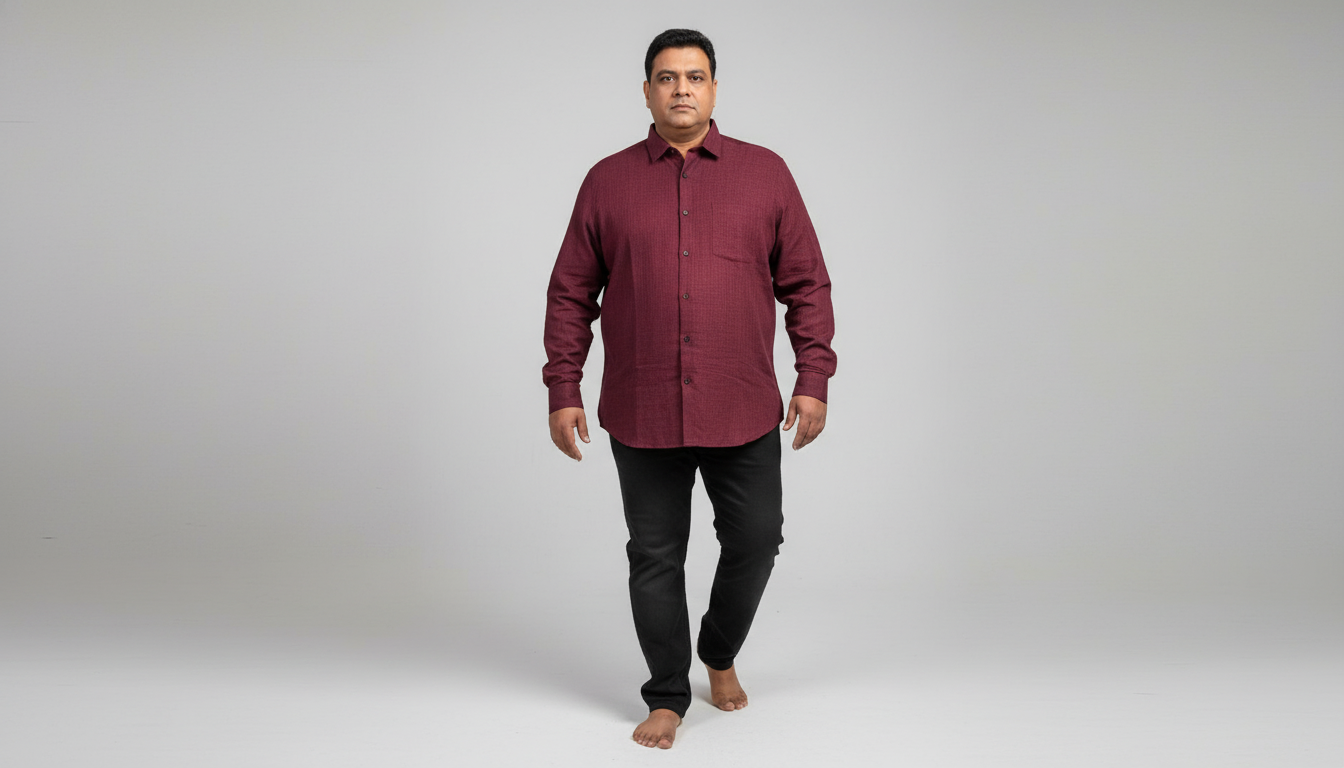 Men Linen Cotton Classic Shirt - Rich Red Brown