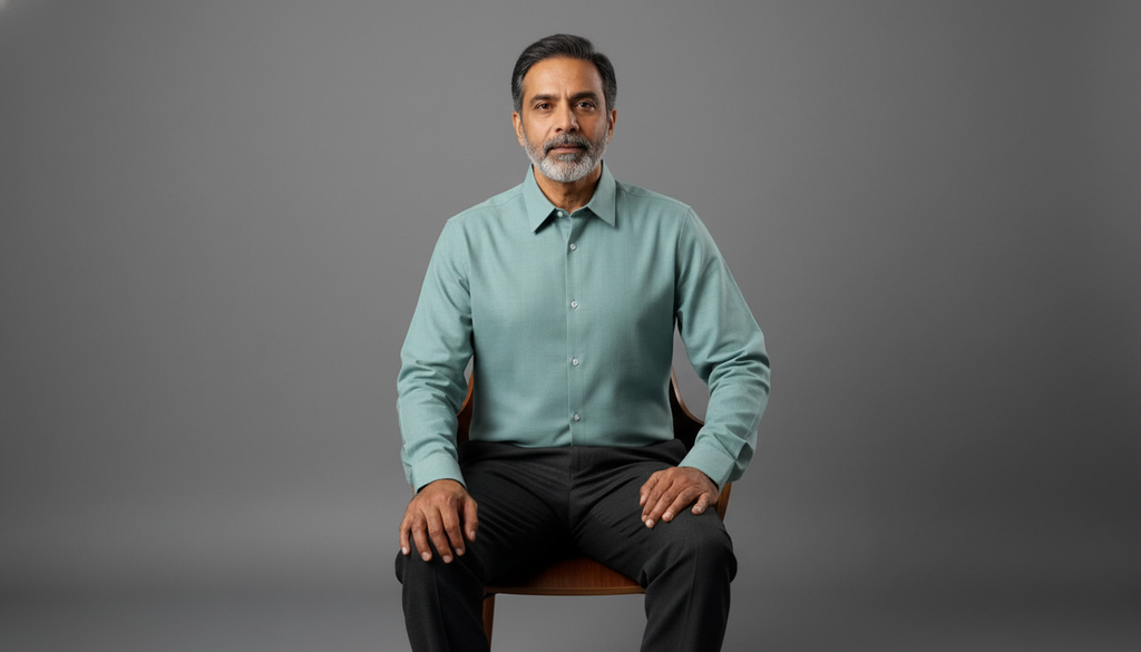 Men Linen Cotton Classic Shirt - Sage Green