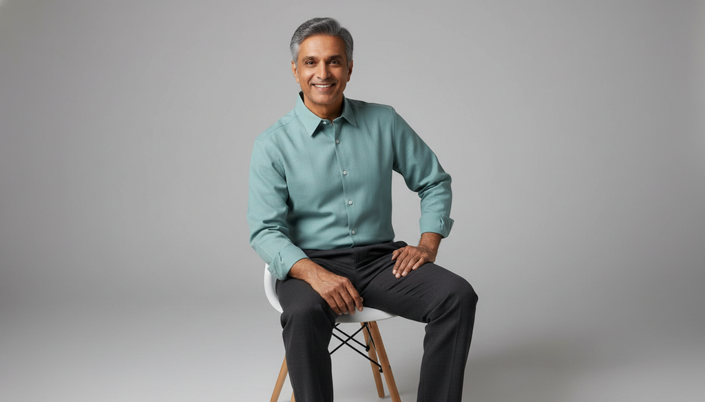 Men Linen Cotton Classic Shirt - Sage Green